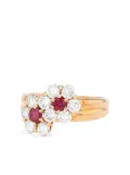 Mauboussin 1970s 18kt yellow gold ruby and diamond ring