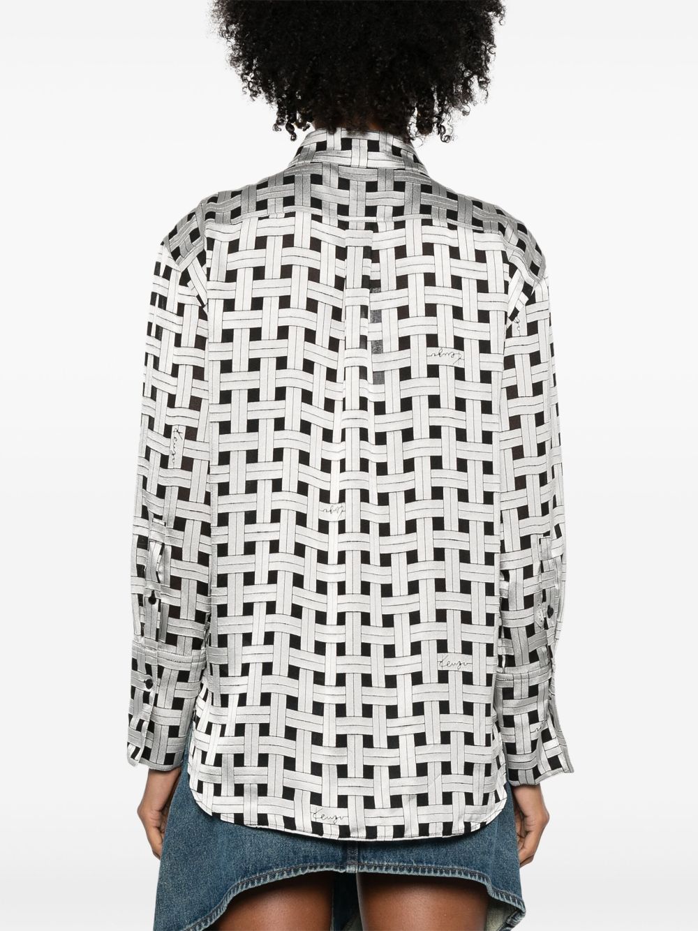 Kenzo weave-print satin shirt Women