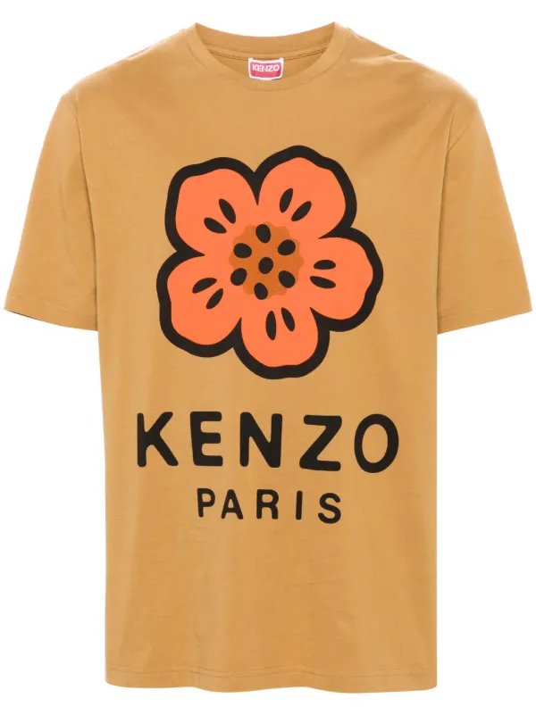 Kenzo T shirt Met Print Bruin FARFETCH NL