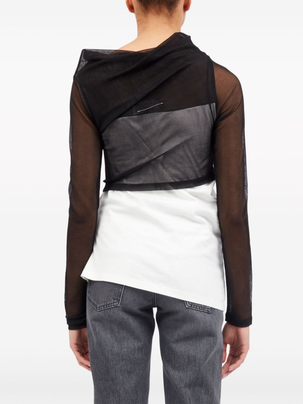 MM6 Maison Margiela semi-sheer asymmetric top Women