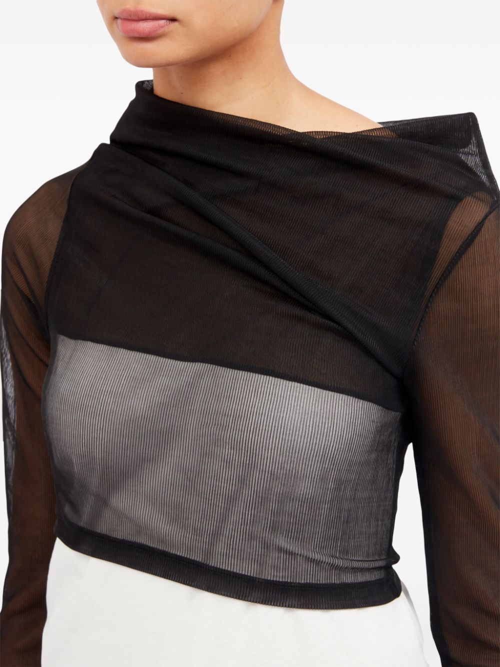 MM6 Maison Margiela semi-sheer asymmetric top Women