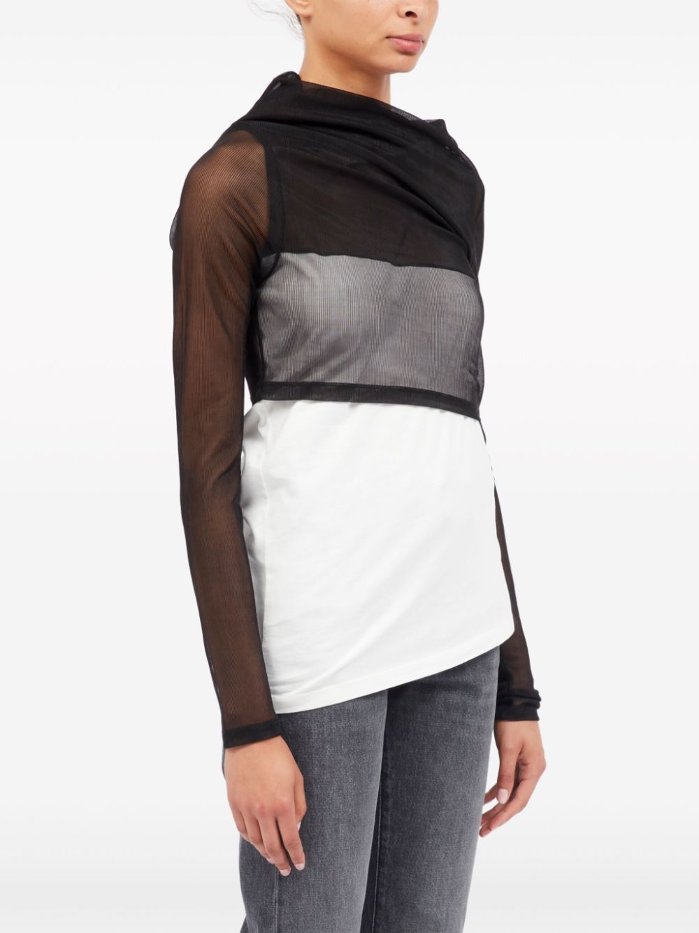 MM6 Maison Margiela semi-sheer asymmetric top Women