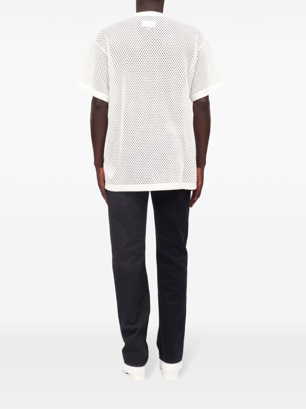 MM6 Maison Margiela intarsia-knit cotton T-shirt Men