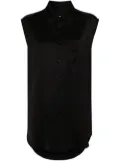 MM6 Maison Margiela ripped-detail satin-weave shirt - Black