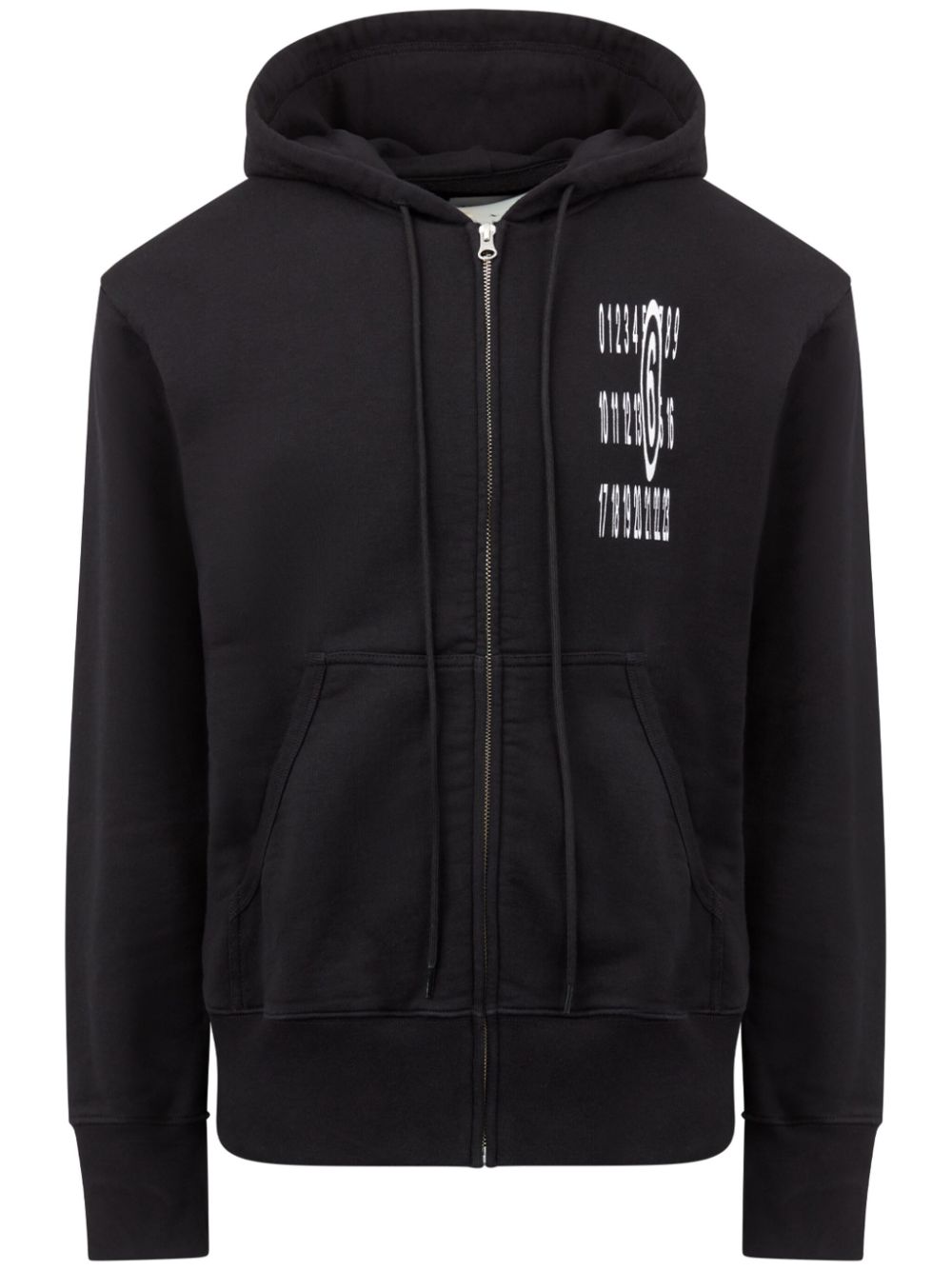 MM6 Maison Margiela numbers-print cotton hoodie - Black