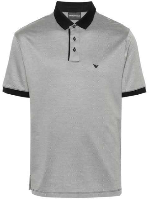 Emporio Armani logo-embroidered striped polo shirt Men