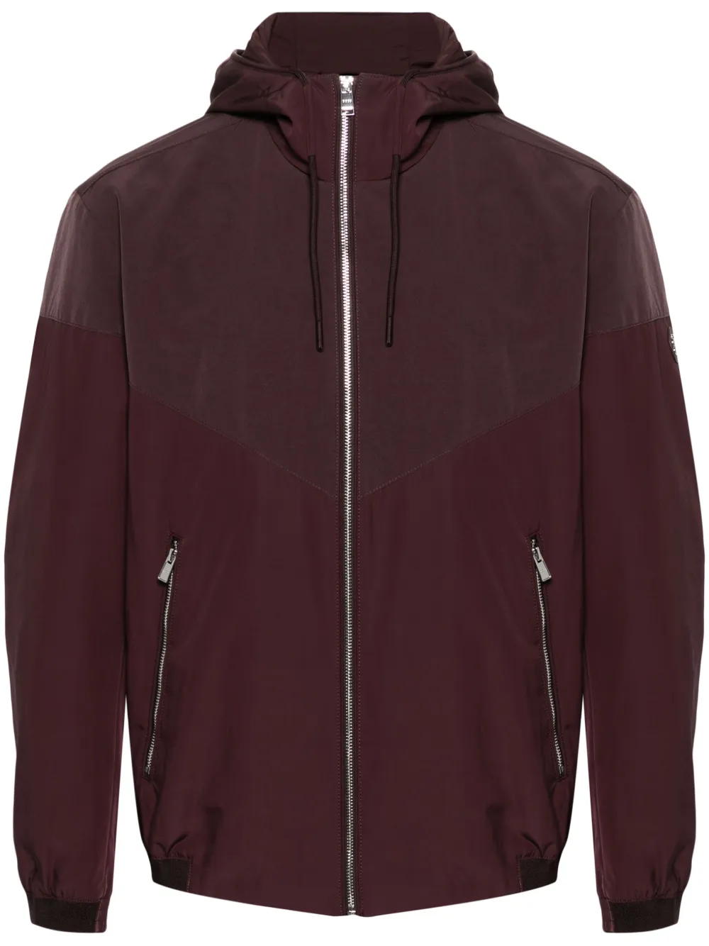 Hugo Boss Hooded Lightweight Jacket In Burgundy