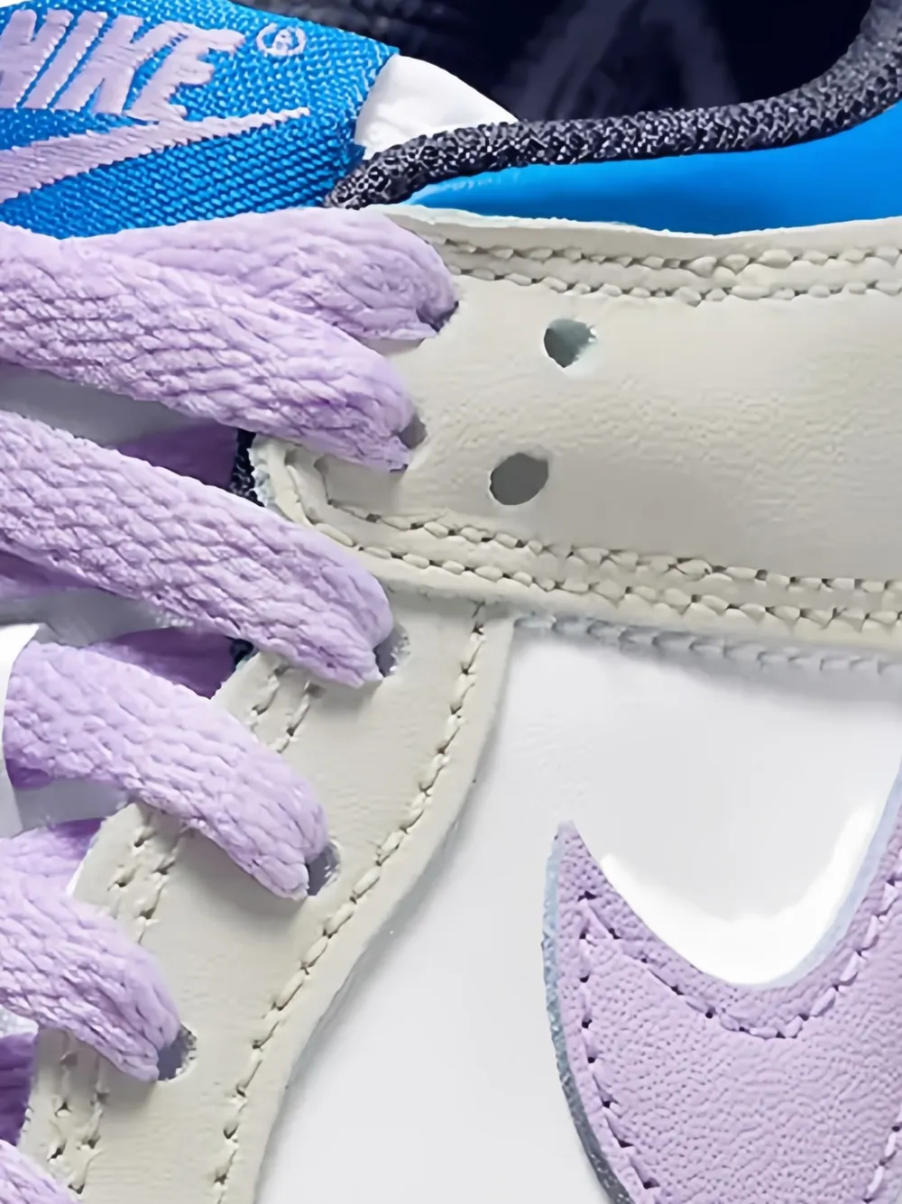 Nike Kids Dunk Low "Khaki Blue Pink" sneakers Neutrals