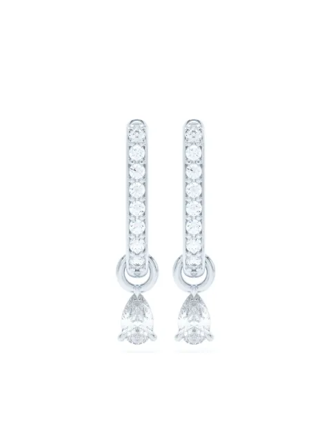 LOEV  14k recycled white gold Allday diamond hoop earrings
