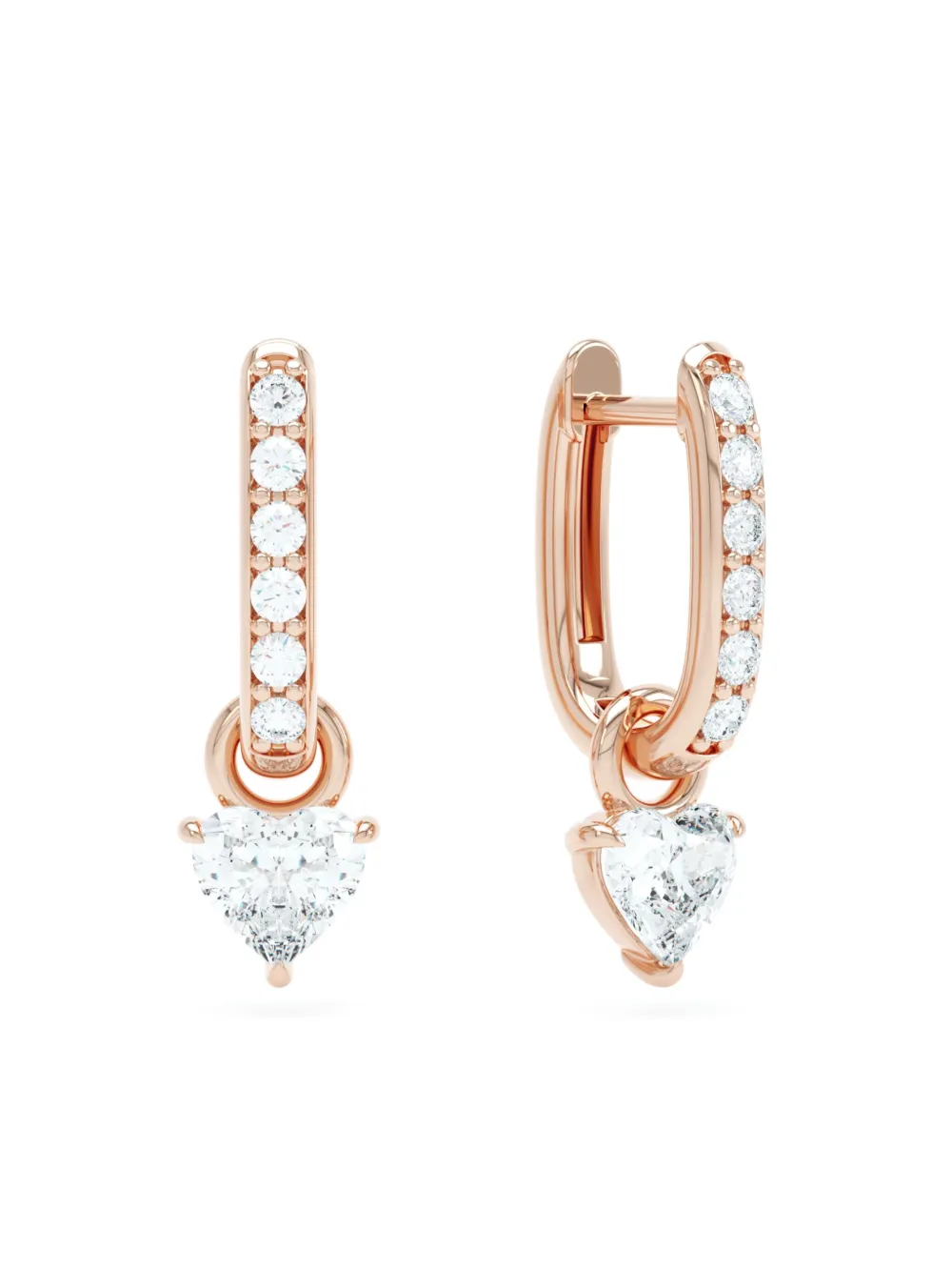 LOEV Orecchini a cerchio Allday in oro rosa 14 carati con diamanti