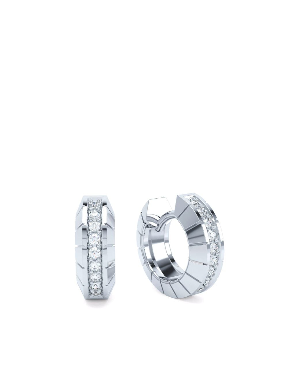 LOEV 18kt white gold Eternity diamond earrings - Wit