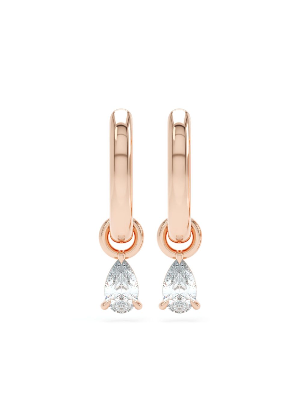 14kt rose gold Allday diamond hoop earrings