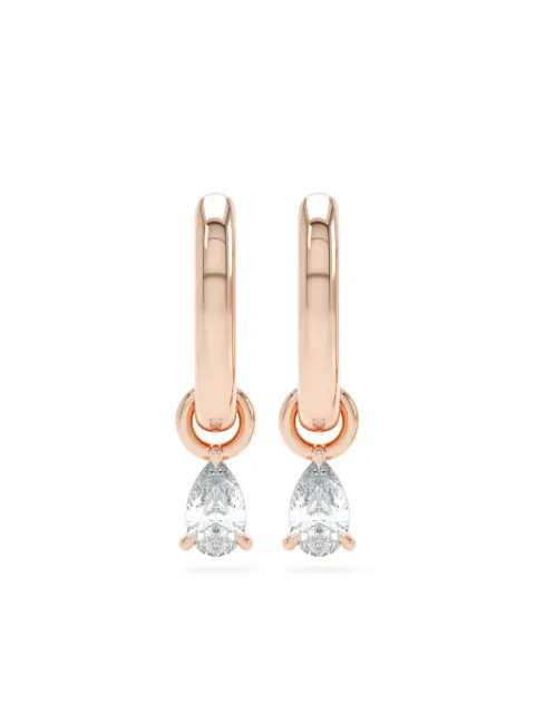 LOEV  14kt rose gold Allday diamond hoop earrings