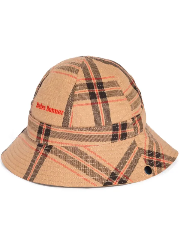 Adidas x Wales Bonner check-print Bucket Hat Neutrals