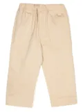 KINDRED elasticated-waistband organic cotton trousers - Brown