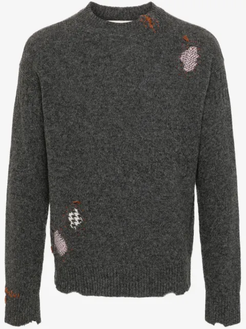 Marni Shetland ripped-detail jumper