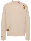 Marni Shetland ripped-detail jumper - Neutrals