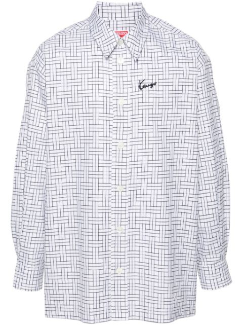 Kenzo logo-embroidered weave shirt Men