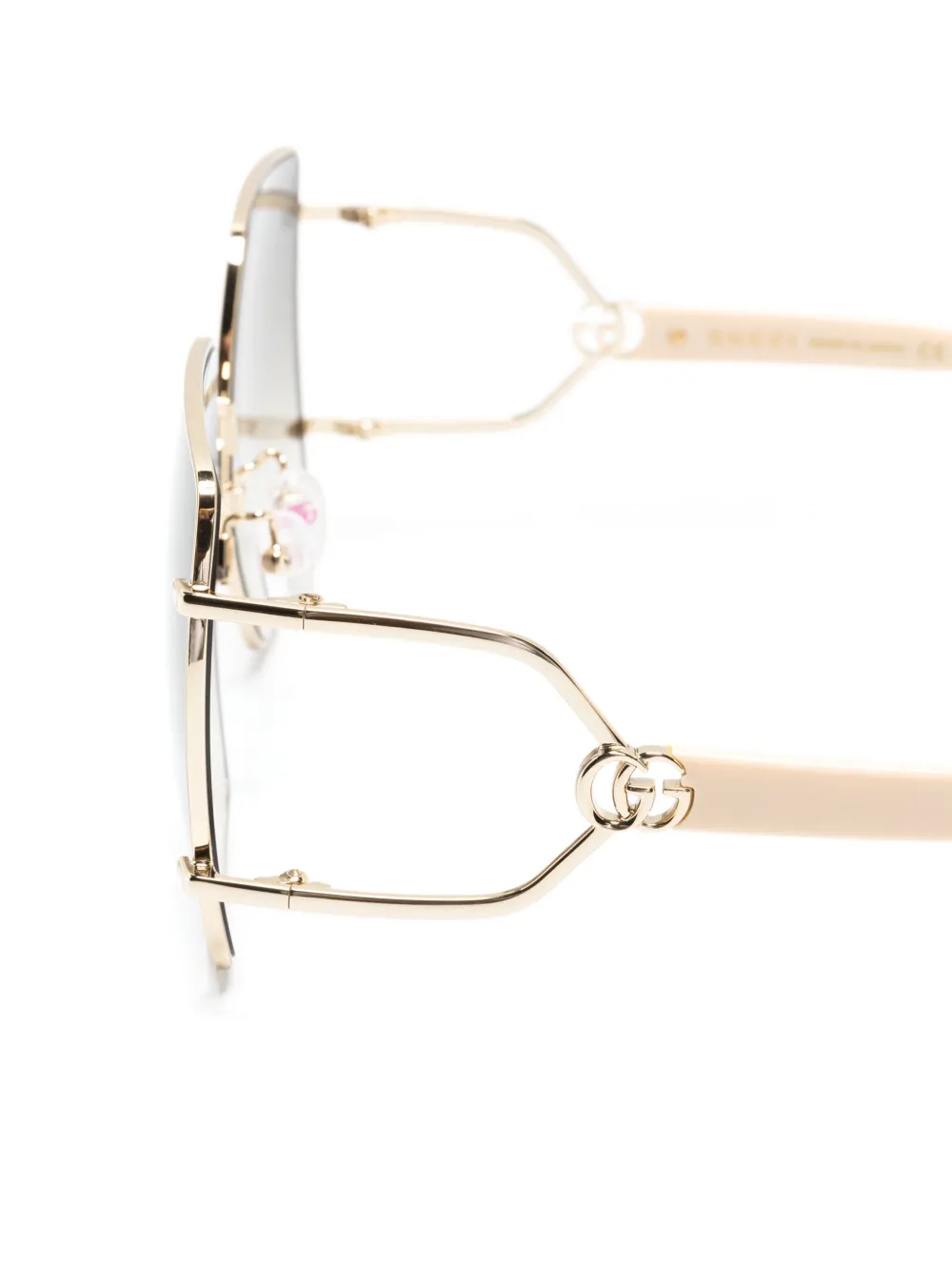 Gucci Eyewear Zonnebril met oversized montuur Beige