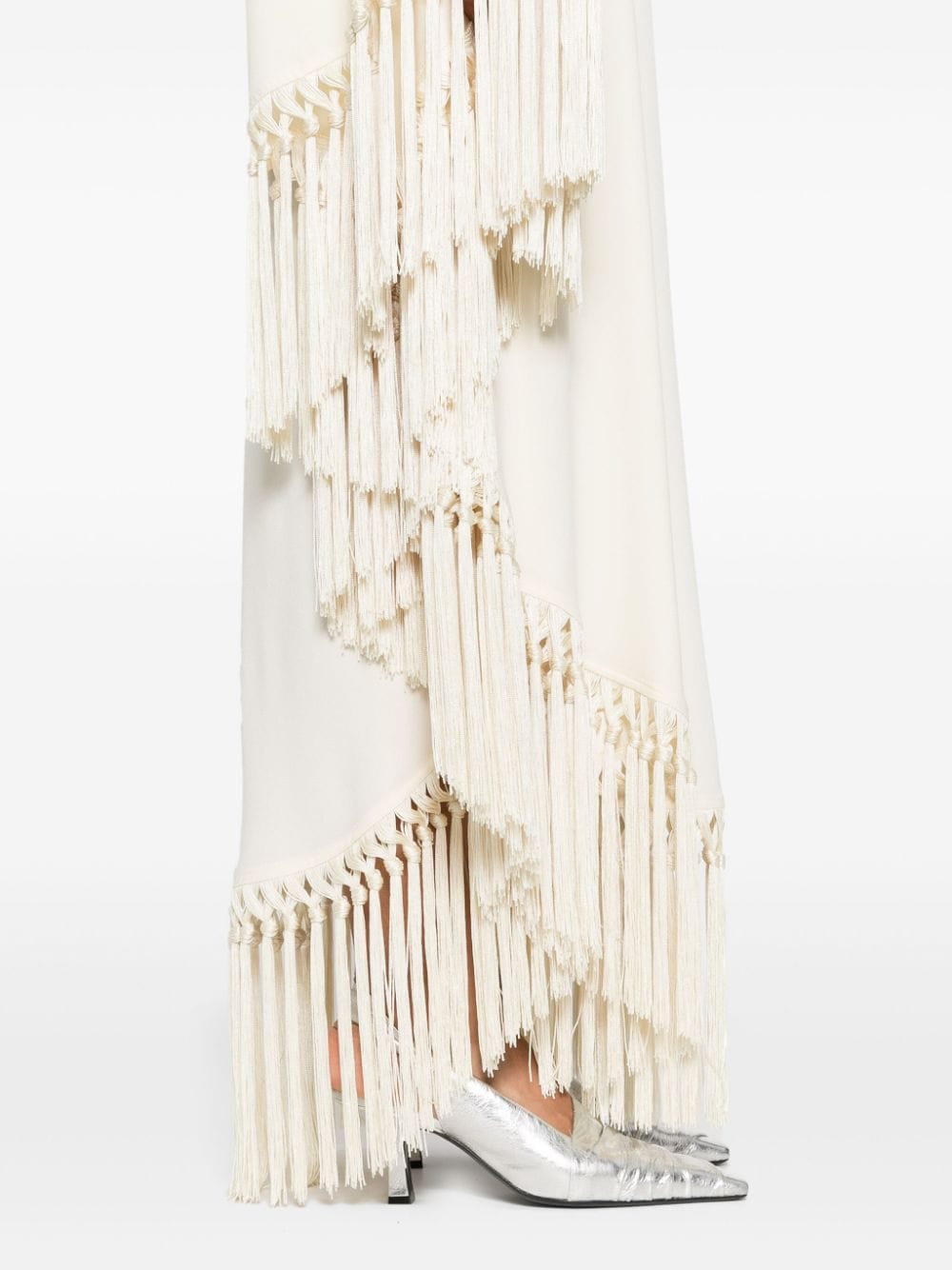 Shop Taller Marmo Arno Fringed Long Dress In White