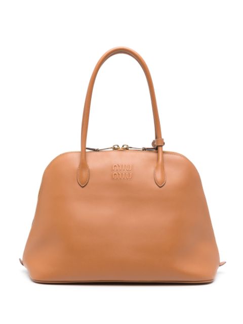 Miu Miu embossed-logo tote bag WOMEN