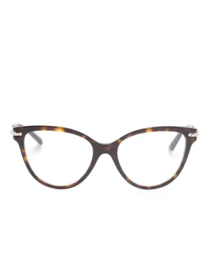 Jimmy Choo Eyewear glitter-embellished cat-eye Glasses | Brown
