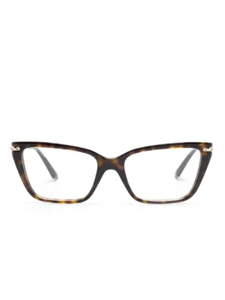 Jimmy Choo Eyewear Tortoiseshell cat-eye Glasses | Gold  display picture 3