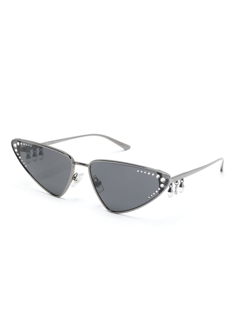 Shop Jimmy Choo Jc2001b Cat-eye Sunglasses In Silver