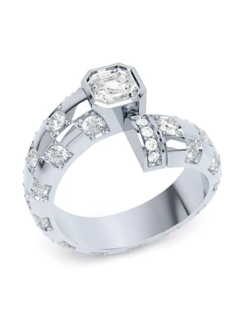 LOEV  anillo Toi Et Moi en oro blanco reciclado de 18kt con diamantes