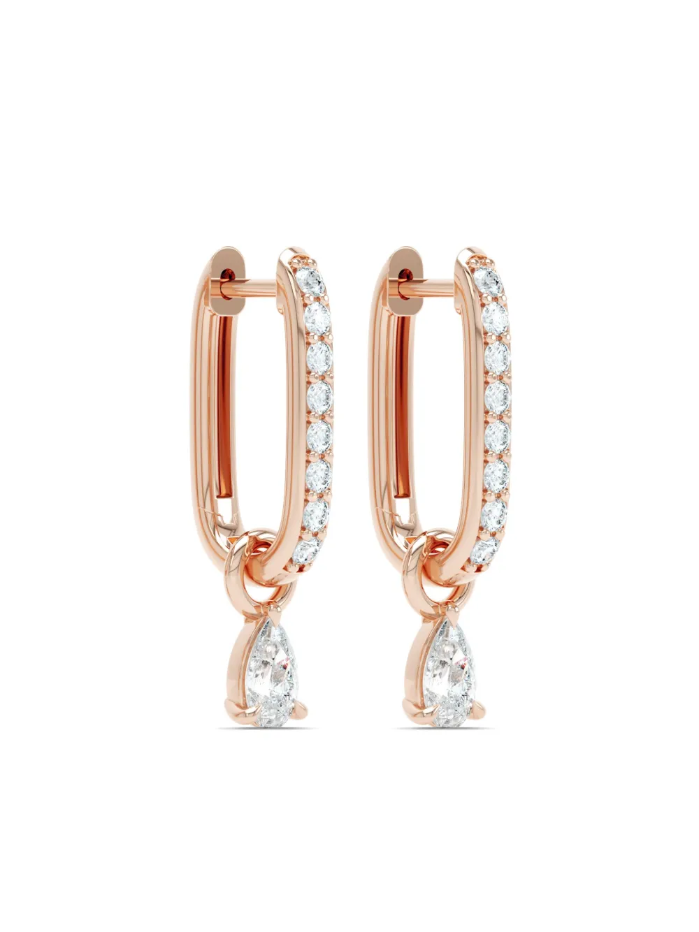 LOEV Orecchini a cerchio Allday in oro rosa 14kt con diamanti