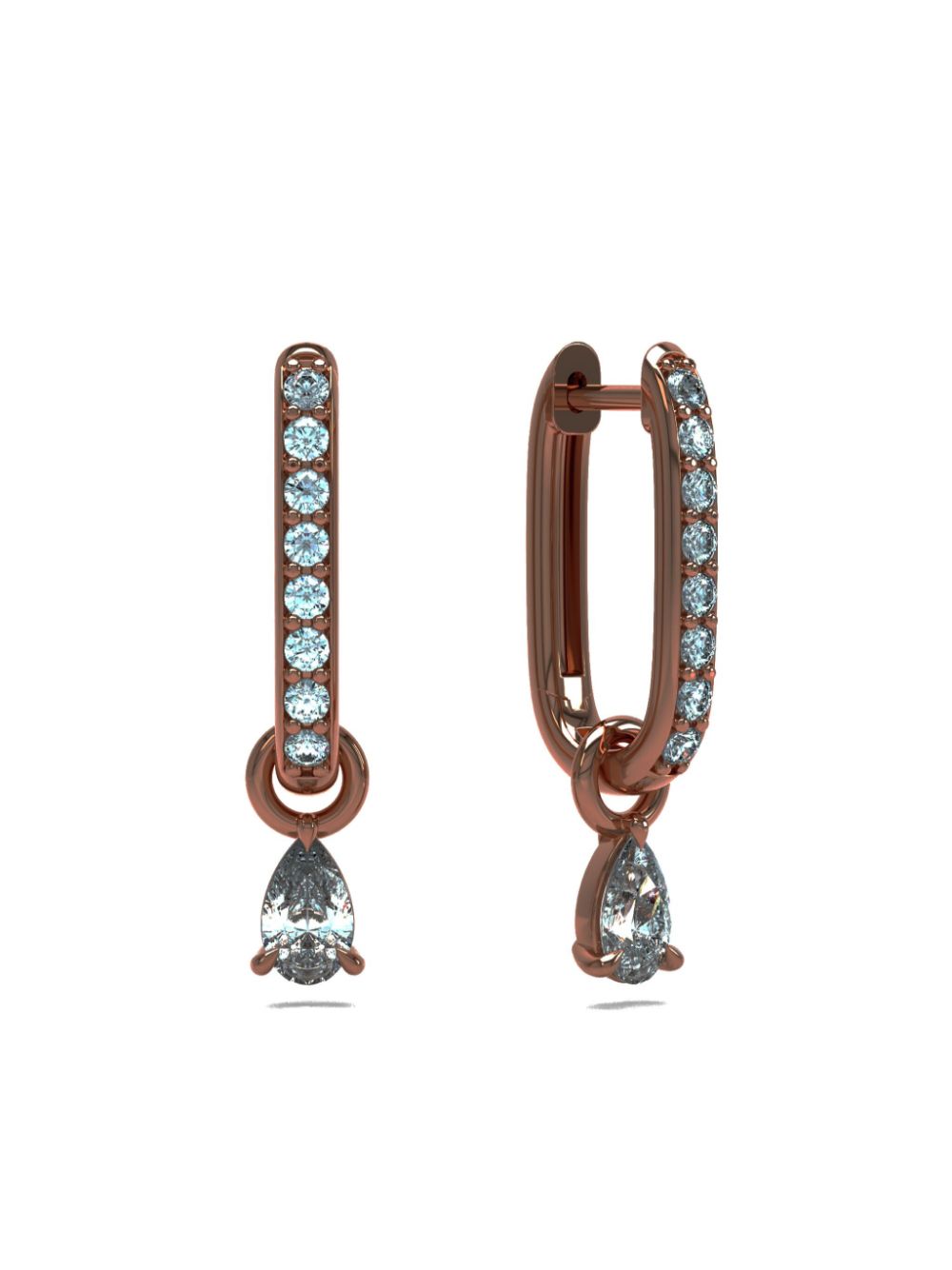 14kt rose gold Allday diamond hoop earrings