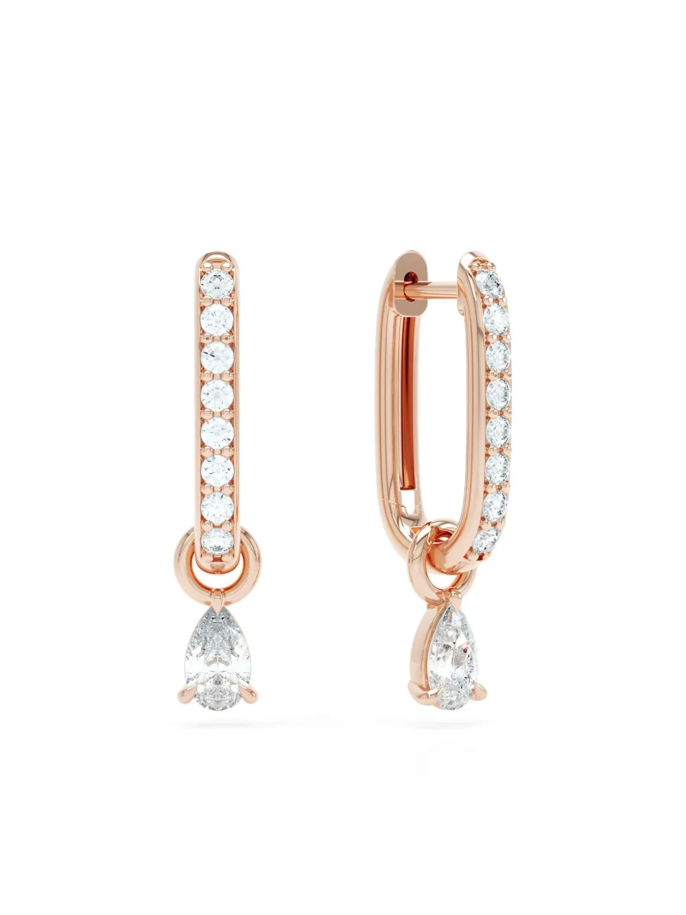 14kt rose gold Allday diamond hoop earrings