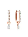 LOEV 14kt rose gold Allday diamond hoop earrings - Pink