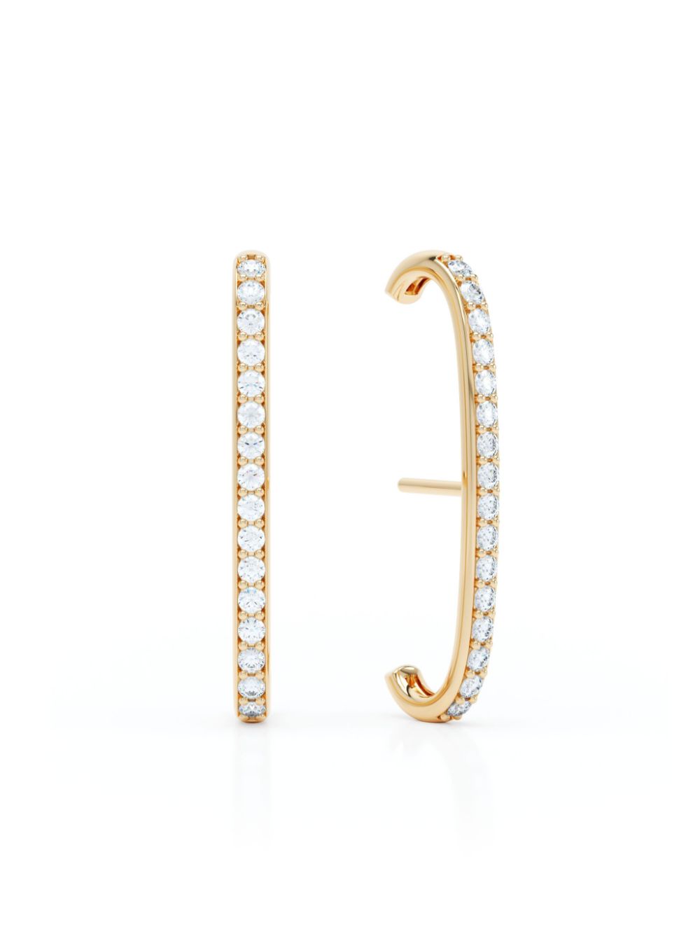 LOEV 14kt geelgouden Allday oorcuffs met diamant