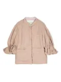By Walid decorative-stitching cotton jacket - Brown