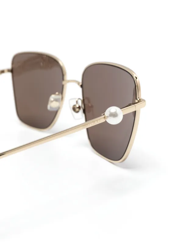 Jimmy Choo Eyewear square-frame Oversized Sunglasses | Gold  display picture 3