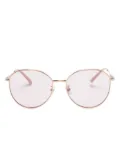 Jimmy Choo Eyewear crystal-embellished geometric-frame sunglasses - Pink