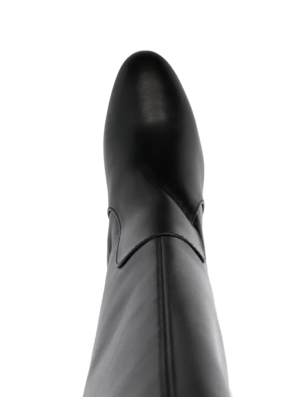 Via Roma 15 80mm V-plaque knee-high Boots | Black | FARFETCH