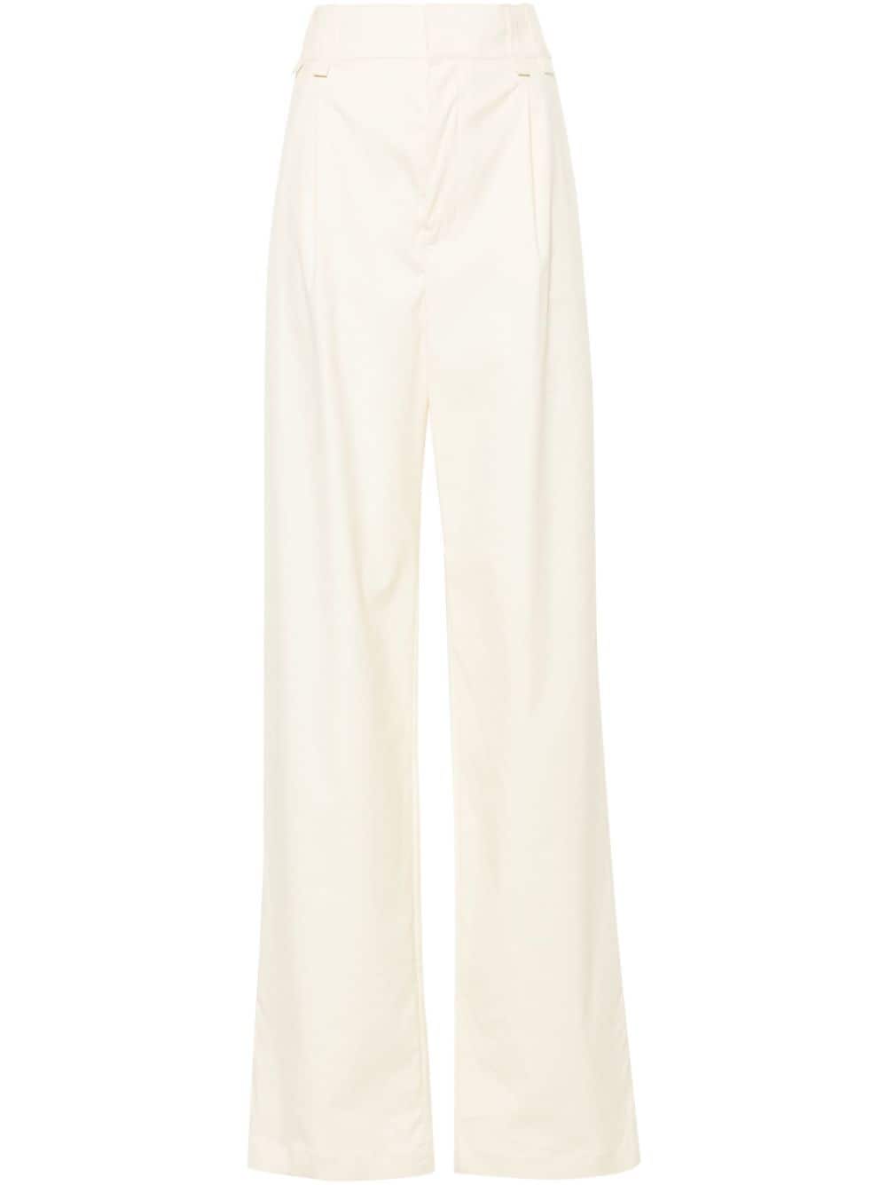 Saint Laurent Dart-detailed Straight Trousers In Grey