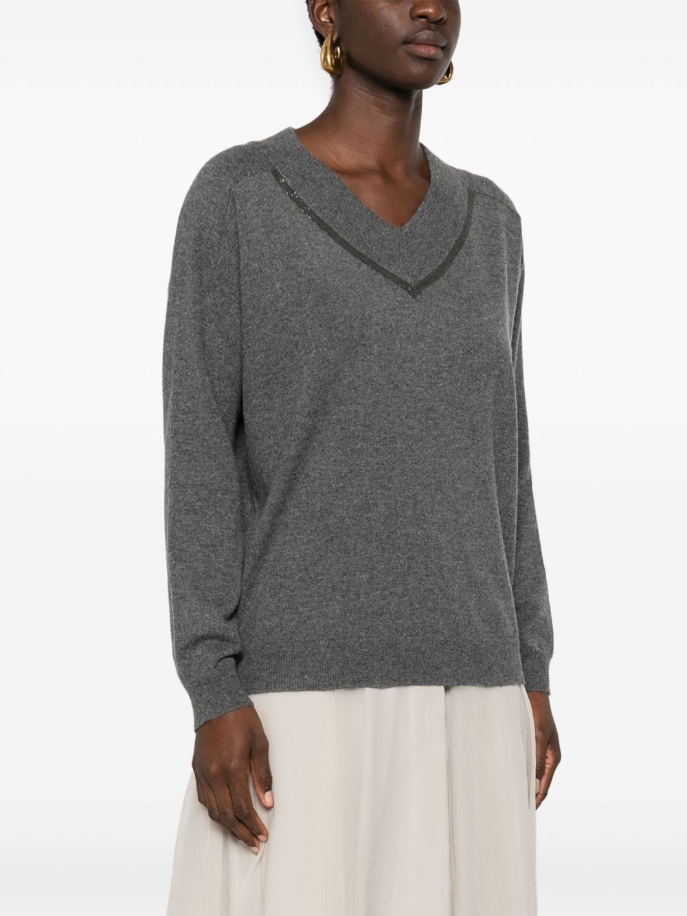 Brunello Cucinelli Monili-detail cashmere jumper Women