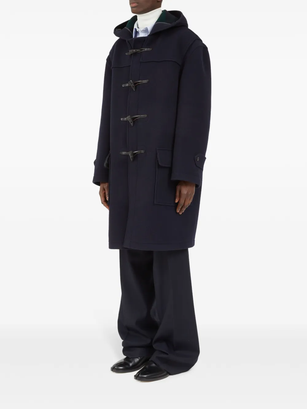 Cheap Maison Margiela hooded wool coat Men