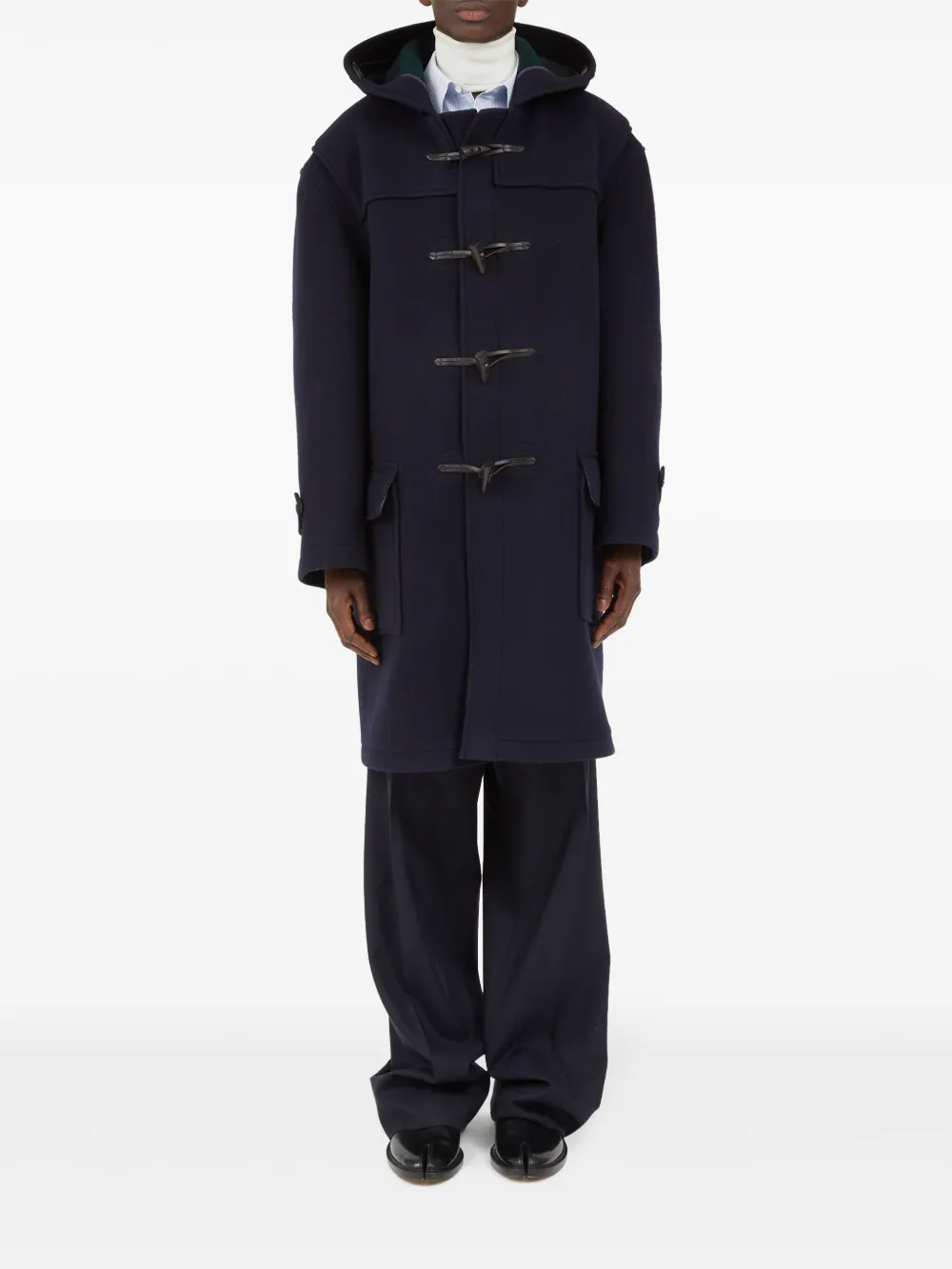 Cheap Maison Margiela hooded wool coat Men