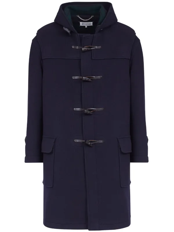 Maison Margiela Hooded Wool Coat Blue FARFETCH AZ