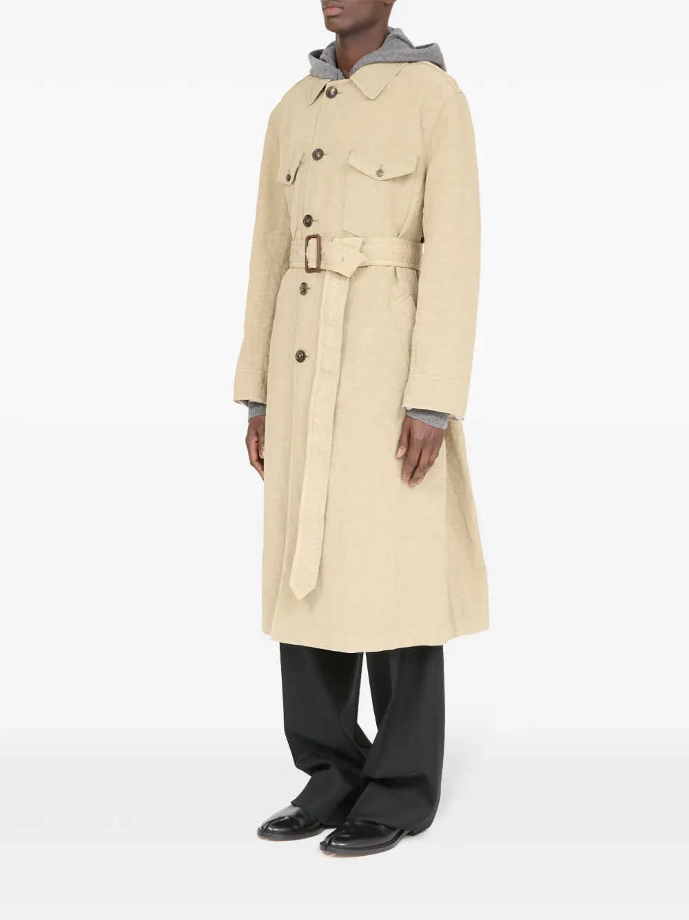 canvas belted trench coat