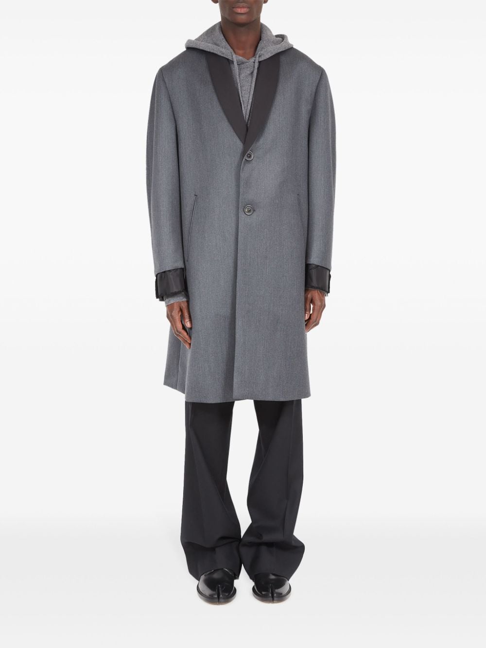 Shop Maison Margiela Cavalry Layered Twill Coat In Grey