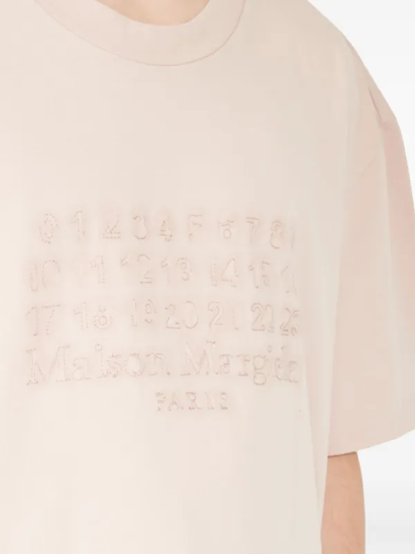 Maison Margiela logo-embroidered Cotton T-shirt | Pink Maison Margiela logo-embroidered Cotton T-shirt | Pink
