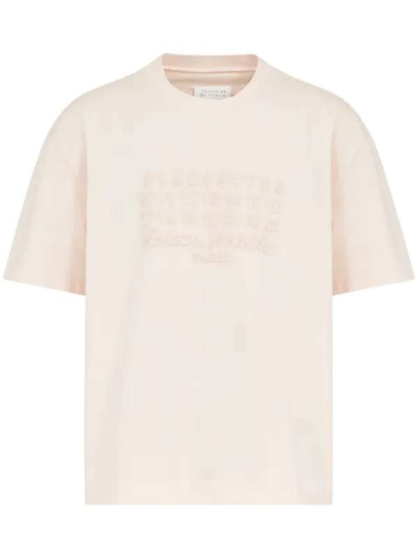 Maison Margiela logo-embroidered Cotton T-shirt | Pink Maison Margiela logo-embroidered Cotton T-shirt | Pink