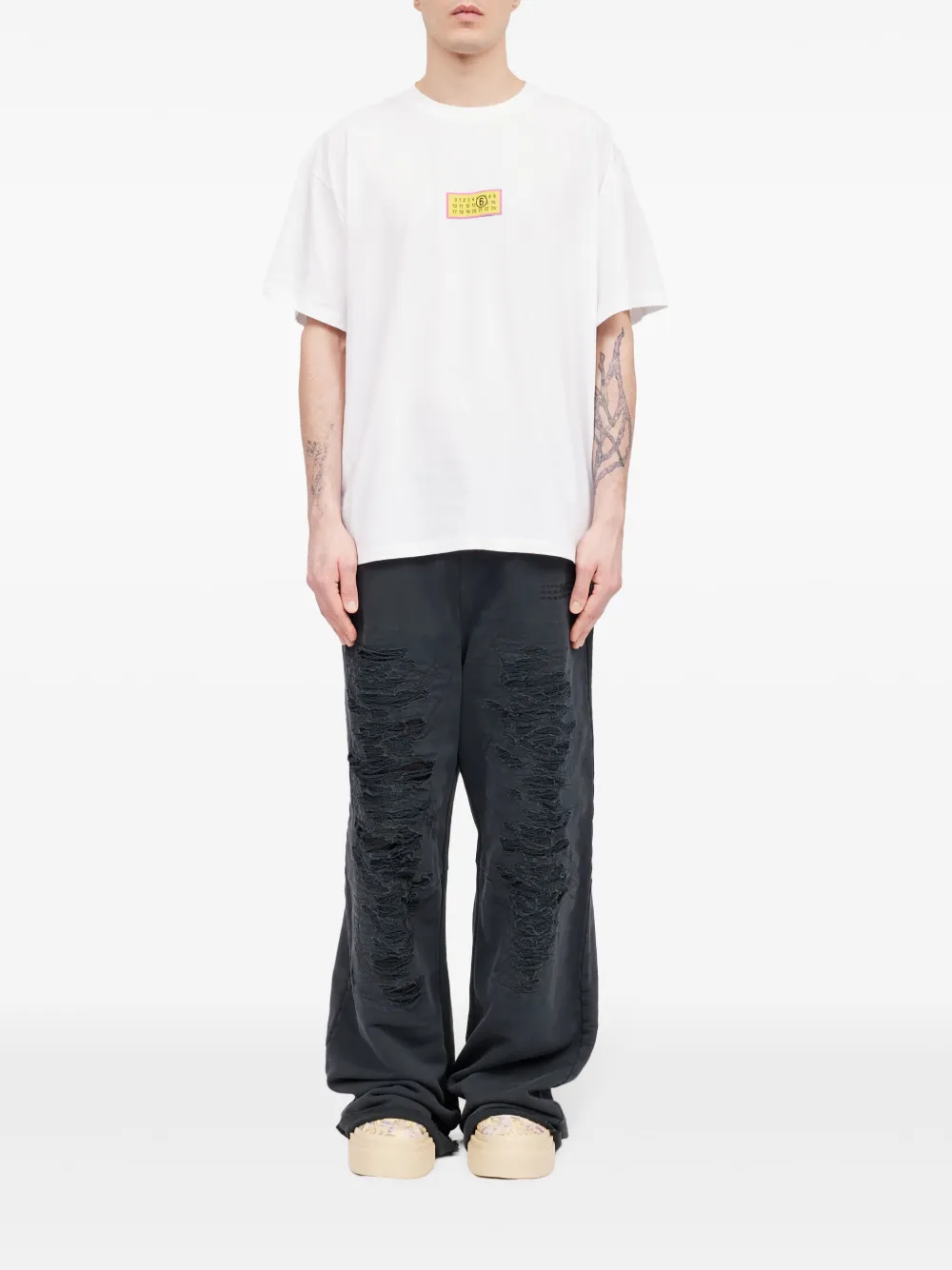 MM6 Maison Margiela T-shirt met patch - Wit