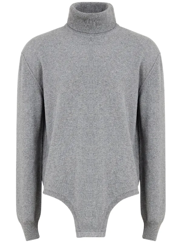 Maison Margiela タートルネック ニットトップ | グレー Maison Margiela タートルネック ニットトップ | グレー
