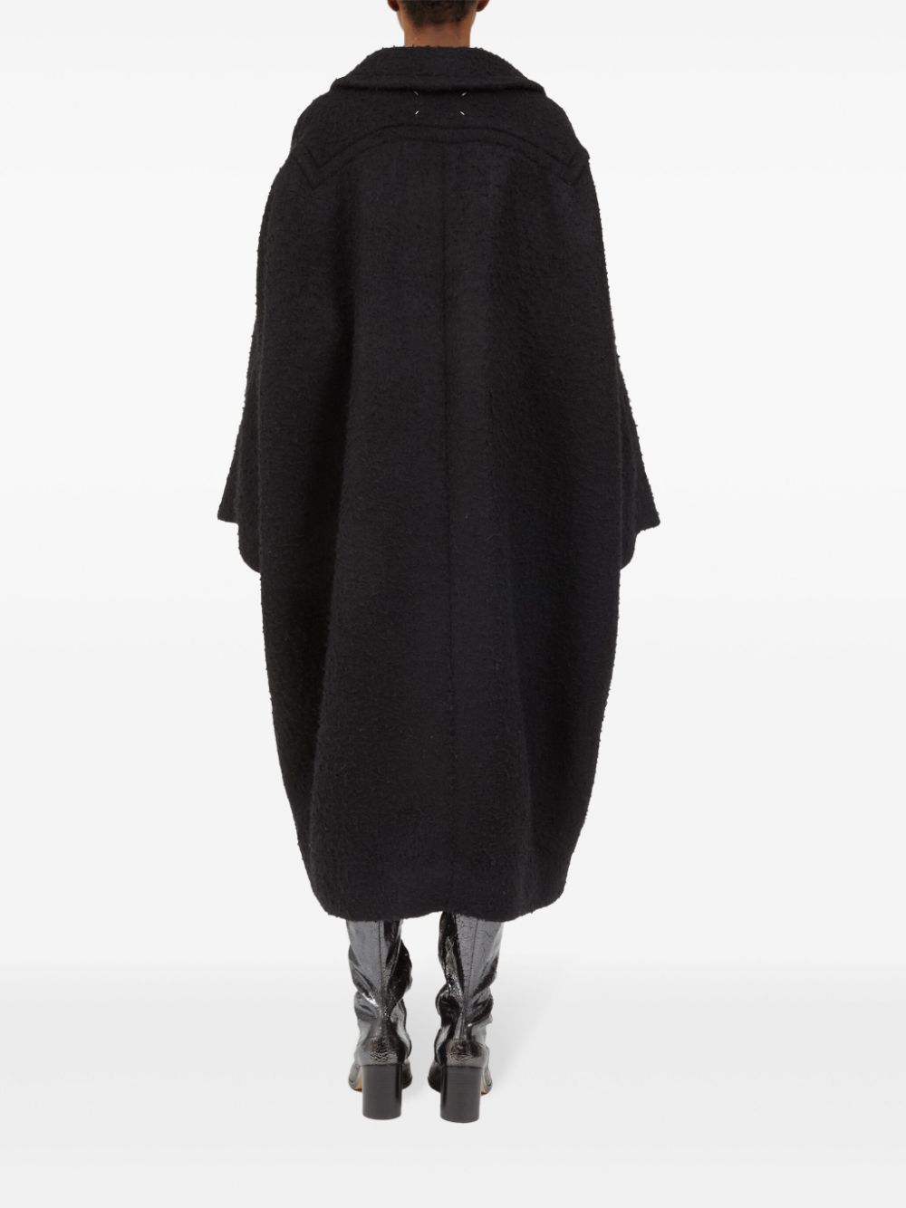 Shop Maison Margiela Bouclé Oversized Coat In Black